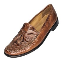 Johnston Murphy Basket Weave Dress Shoes Mens 10.5 Brown Leather Loafer ... - £33.22 GBP
