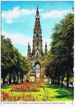 Postcard Sir Walter Scott Monument &amp; Princes Street Garden Edinburgh Scotland UK - £1.57 GBP