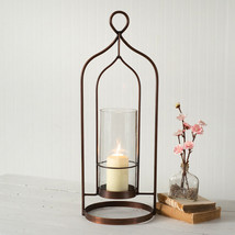 Large Salvatore Candle Lantern with Copper Finish - £61.85 GBP
