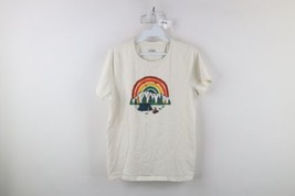 LL Bean Womens Small Spell Out Camping Campfire Rainbow Short Sleeve T-Shirt - £19.35 GBP