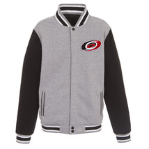 NHL Carolina Hurricanes  Reversible Full Snap Fleece Jacket JHD 2 Front Logos - £94.08 GBP