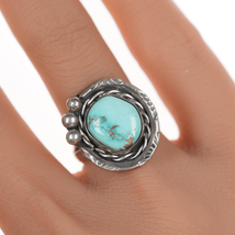 sz7 Vintage Navajo silver and light blue turquoise ring - £51.10 GBP