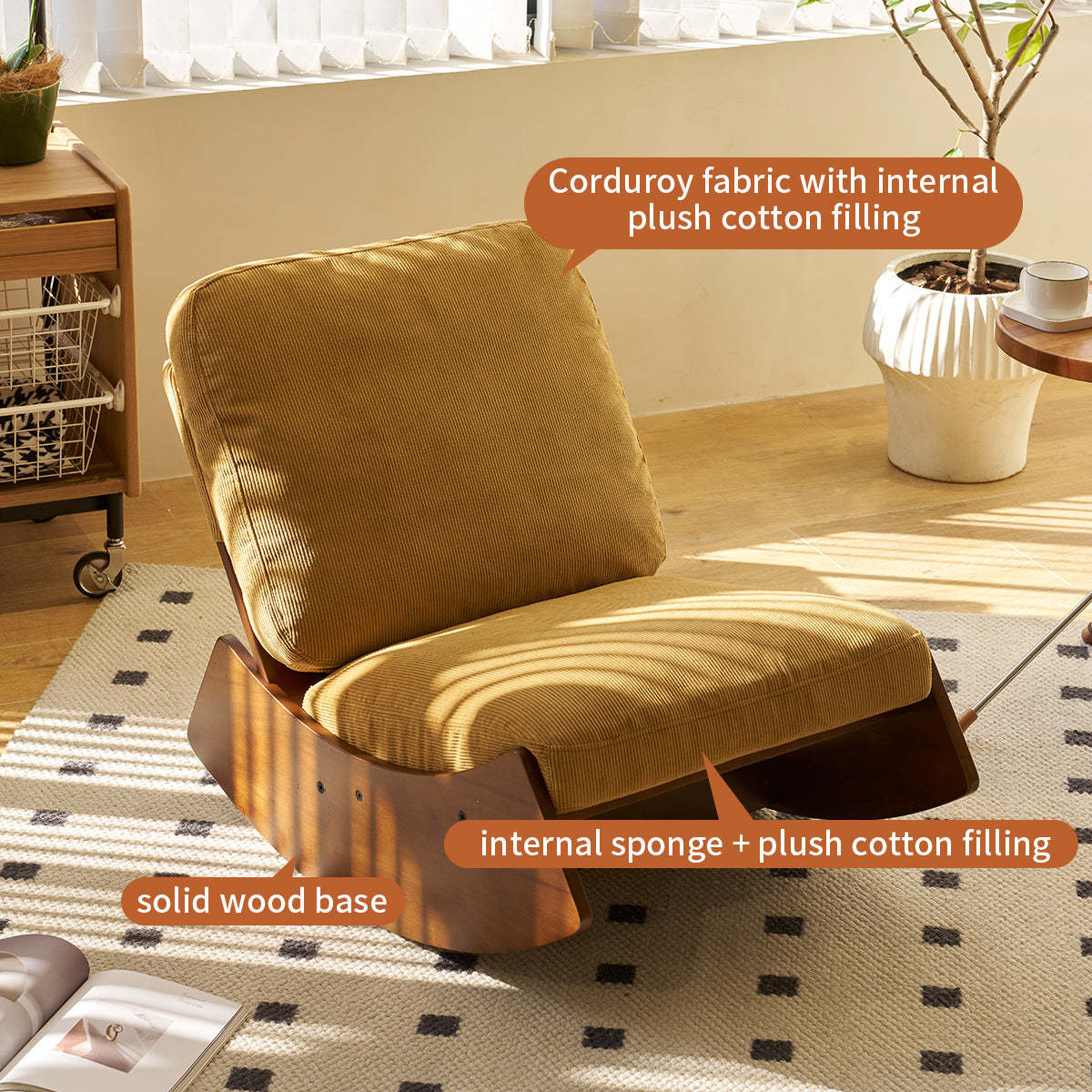 Glider Rocking Chair: Comfortable Nursery & Living Room Seating Item image 4