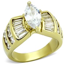 2.75Ct Marquise Cut Simulated Diamond Gold Plated Womens Engagement Ring Sz 5-10 - £60.15 GBP