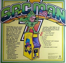 Sacman Sente SAC I Arcade Flyer Original Video Game Promo Art 1984 Pac-Man - £14.94 GBP