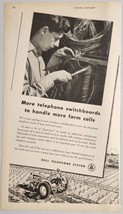 1948 Print Ad Bell Telephone System Switchboards Farm Calls Farmer on Tractor - £13.04 GBP