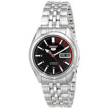 Seiko Men&#39;s Series 5 Black Dial Watch - SNK375K1 - $116.19