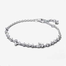 Sterling Silver Pandora Sparkling Herbarium Cluster Chain Bracelet,Gift For Her - $19.99