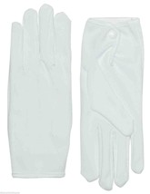White Parade Gloves w/ Snaps Adult Costume Accessory Formal Color Guard Santa - £6.18 GBP