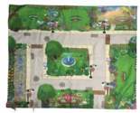 Fisher Price Sweet Streets Play Mat 2001 Main St Town City Cloth - $14.99