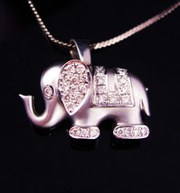 White Gold  Elephant / 18Kt Elephant BROOCH Pendant / vintage Diamond Charm  / G - £779.37 GBP