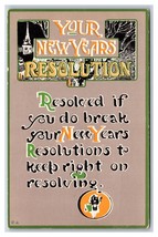 New Years Resolution Resolved if you Keep Resolving Humor Unused DB Postcard Q22 - £3.92 GBP