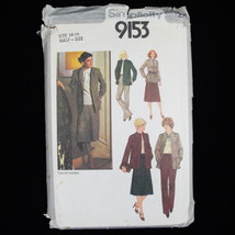 Simplicity 9153 Misses Women Skirt Pants Unlined Jacket Vtg 1979 Half Size 14.5 - £3.84 GBP