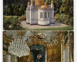 2 Schloss Linderhof Postcards Kiosk and Bed Chamber Ettal Germany  - £14.20 GBP