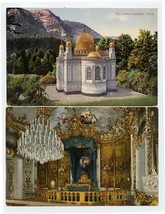 2 Schloss Linderhof Postcards Kiosk and Bed Chamber Ettal Germany  - $17.82