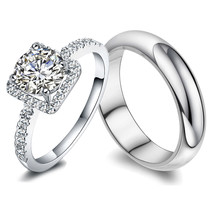 Engravable Celebrity 1.75 Carat Diamond Wedding Bands for Two - £39.22 GBP