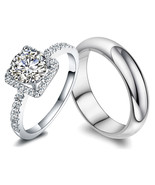 Engravable Celebrity 1.75 Carat Diamond Wedding Bands for Two - €43,21 EUR
