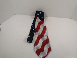 Patriotic USA Flag Stars / Stripes Novelty Necktie Tie Roberto Cellini July 4th - £6.86 GBP