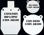 12inx20 IDPA/ISPC, 12 &amp; 8in Gongs 3/8in AR500 Steel - 3pc Metal Shooting... - £137.59 GBP