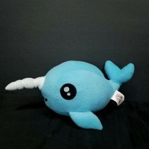 Narwhal Plush Stuffed Animal Horn Whale Blue  White Peek a Boo Toys Soft 11&quot; L - £11.86 GBP