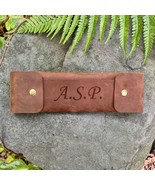 Custom Leather Pencil Case. Personalized Pencil Organizer. Monogrammed P... - £31.47 GBP