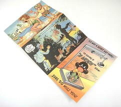 Vintage Curt Teich Comics 6 Postcard Size on 2-Sided Folding Strip Color - £7.42 GBP