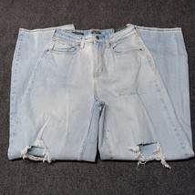 NWT Wild Fable Jeans Women 0 25 Blue Highest Rise Baggy Pants Distressed - $11.47