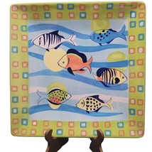 Retro Reef Collection Serving Platter Plate Style Eyes Baum Bros Fish Square - £32.10 GBP
