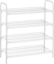 White Metal Shoe Rack And Accessory Storage, 4 Tiers, By Honey-Can-Do Sho-01172. - £34.31 GBP