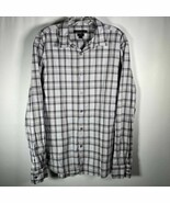 John Varvatos Men&#39;s Sz Large Luxe Gray Plaid Button Front Shirt - $32.58 CAD
