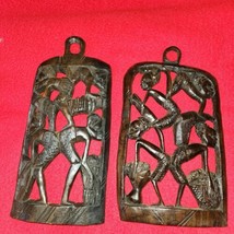 Pair of Vintage Ebony tree of life African wall hangers, made in South Africa - £27.53 GBP
