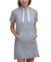 Calvin Klein Womens Hooded Sweatshirt Dress Size Small Color Pearl Grey ... - £62.87 GBP