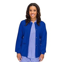 allheart Basics Women&#39;s Solid Scrub Jacket Xx-Large Royal - £12.20 GBP