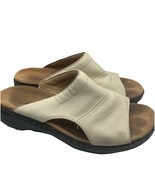 Trotters Women&#39;s Nara Slide Sandal Beige Leather 7W - $38.69 CAD