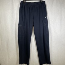 Nike Cargo Fleece Cotton Joggers Sweatpants 341576 405 Men&#39;s L Large Navy Blue - £29.02 GBP