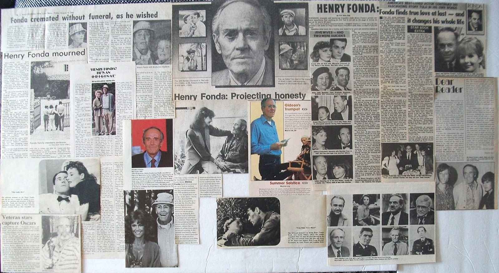 HENRY FONDA ~ 15 Color, B&amp;W Half-Page ARTICLES from 1955, 1979-1983 ~ Cl... - $6.67