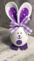 Easter Egg shaped Bunny&#39;s with Gingham Plaid  Table Top 3 In - £10.27 GBP