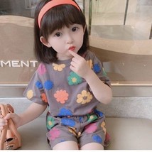 2pcs Set Flower Short Sleeve Top Shorts +Short Pants Child Clothes Girl ... - £4.87 GBP+