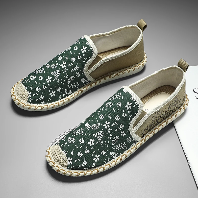 Hot Men Loafers Fashion Embroidered Flat Shoes Moccasin Men Summer Casual Slip O - £27.75 GBP