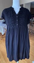 Knox Rose sz S Black Lace Embroidered Cotton Babydoll Dress Boho Peasant - $15.84
