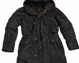 J CREW Down Coat Womens Small Full Zip Military Parka Navy Blue Hooded 0... - $44.55