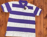 NEW PJ Mark Mens POLO Shirt Sz L Purple / White Stripes - £11.87 GBP