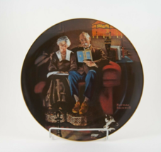 Norman Rockwell  Plate &quot;Evening&#39;s Ease&quot; Limited Edition Numbered Gold Tr... - £8.45 GBP
