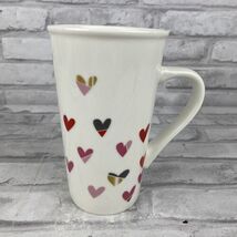 Starbucks Valentine's Day Mini Hearts Tall Coffee Tea Cup Mug White 16 O... - $14.27