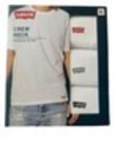 3 LEVI'S MEN'S PREMIUM COTTON BLEND WHITE CREW-NECK T-SHIRT UNDERSHIRT S... - $25.52