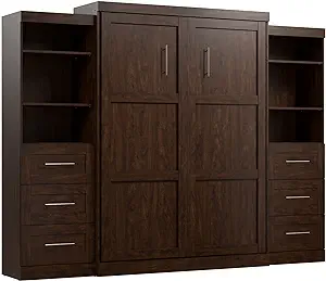 BESTAR Pur Murphy Bed and 2 Shelving Units with Drawers, Space-Saving Sl... - $4,903.99