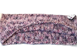 Steve Madden Blush Pink Gray &amp; White Chunky Marled Knitted Cozy Infinity Scarf - £12.02 GBP