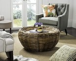 Safavieh Home Collection Alley Brown Wood Top Round Coffee Table - $527.99