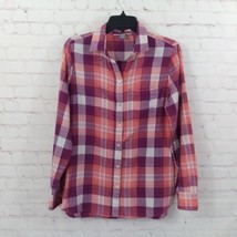 Old Navy Boyfriend Shirt Womens Medium Purple Orange Long Sleeve Button Up - $15.99