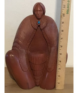 Vtg Ron Schroder Stone Carved Sculpture Of Native American Women 15 Lbs ... - $117.60